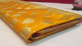 YELLOW GOLD DESIGNER BANARASI SAREE IN ZARI WORK & EMBROIDERY WORK #zarangsaree #banarsisaree #saree