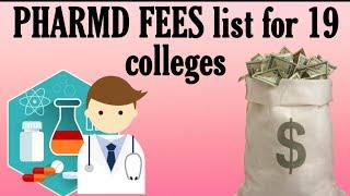 PharmD college fees listPharmD college fees per yearPharmD college fee for 19 college in Tamilnadu