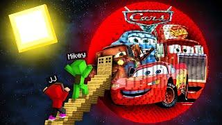 JJ and Mikey Found The LONGEST ROAD to CARS PLANET in Minecraft Maizen McQueen and Mater