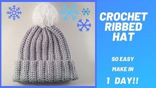 Crochet Ribbed Hat