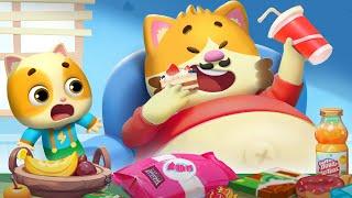 Dont Overeat  Healthy Habits for Kids  Kids Cartoon  Funny Stories  Mimi and Daddy