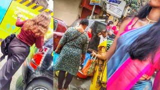 street walk  4k walk  walking the city  aunty  aunty walk  desi aunty  Indian aunty desi girl