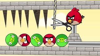 Angry Birds Pigs Out - CUT ROPE TO RESCUE BIRD AND KICK OUT ROUND PIGS