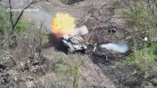 Tank battle of a Russian tank with a T-64 of Ukraine