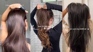 asmr hair care routines   tiktok compilation