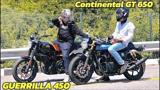 Royal Enfield GUERRILLA 450 vs GT 650  Drag Race  1st on YOUTUBE