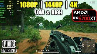 RX 5700 XT  PUBG - Season 8 - 1080p 1440p 4K - Low & High settings