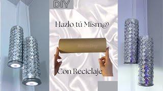 DIY MANUALIDADES con TUBOS DE CARTÓN PARA DECORAR  LÁMPARAS COLGANTES ELEGANTES CON RECICLAJE