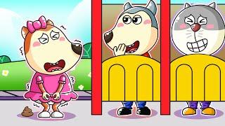 Open The Door Lucy Cant Find A Public Toilet - Very Happy Story Cartoon Animation @wolfootoons