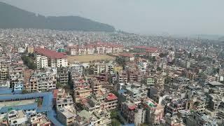 Aerial Drone View of Kathmandu Nepal  Flying DJI Mini 3 from Raniban