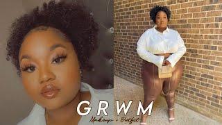 GRWM  MAKEUP + OUTFIT  SOFT GLAM MAKEUP  PLUS SIZE OUTFIT IDEA