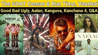 The GOAT Censor & Run Time  Good Bad Ugly Vaazhai Maharaja Kanguva Vidamuyarchi