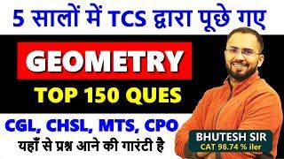 Complete Plane Geometry best questions asked in TCS 2018 - 2023 SSC CGL CHSL CPO MTS with PDF