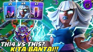 TH 14 BANTAI TH 15 ELECTRO TITAN + WITCH + BAT SPELL - STRATEGI WARPUSH TH 14  COC INDONESIA