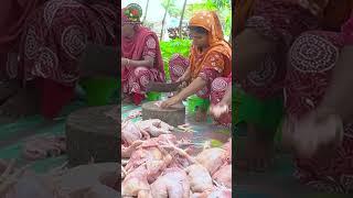 Ladies are Expert cutting Chicken #villagefood #chicken
