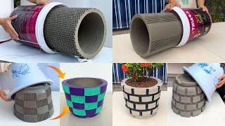  4 Ideas For Cement Flower Pots At home Garden Decoration Projects