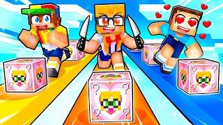 Playing a CRAZY FAN GIRL LUCKY BLOCK RACE in Minecraft