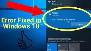 How to Fix Cant Connect to this Network in Windows 10