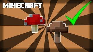 MINECRAFT  How to Grow Brown and Red Mushrooms 1.15.1