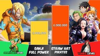 SANJI vs STRAW HAT PIRATES Power Levels  One Piece Power Scale