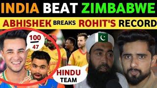 INDIA BEATS ZIMBABWE ABHISHEK SHARMA 10047 BREAKS RECORD PAKISTANI PUBLIC REACTION PAK MEDIA