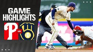 Phillies vs. Brewers Game Highlights 91724  MLB Highlights