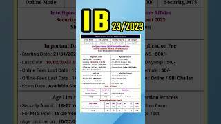 IB recruitment 2023 #viral #jobs #latest #recruitment #shorts #job