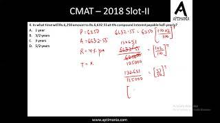 CMAT 2018 Slot II Quant Percentage P&L SI CI RPV A&M Functions and DI