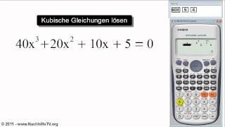 Kubische Gleichungen lösen mit Taschenrechner