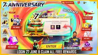 7th Anniversary Free Rewards OB45 Update Free Fire 26 June  Free Fire New Event  Ff New Event