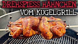 Grillhähnchen vom Drehspieß  Rezept vom Weber Kugelgrill