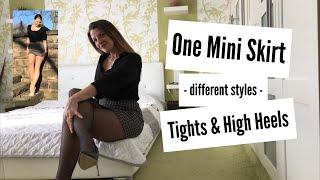 One Mini Skirt - different styles  TIGHTS and HIGH HEELS  Kats little world