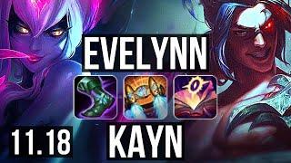 EVELYNN vs KAYN JUNGLE  1207 Legendary 900K mastery Rank 10 Eve  BR Challenger  v11.18