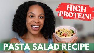 Easy high protein PASTA SALAD for Summer BBQs  Vegan and Vegetarian Recipe #proteinpacked