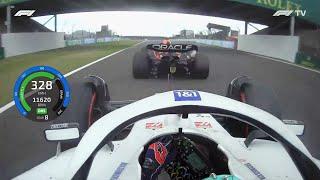 Mick gets a taste of Verstappens aggressive defense