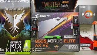 AMD Ryzen 7 5700X GIGABYTE B550 AORUS ELITE AX V2 GAINWARD RTX3070Ti MASTERBOX K501L