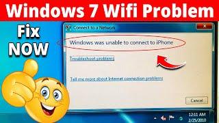 Fix - Windows Was unable to connect to wifi Windows 7 Problem  PC WiFi Problem
