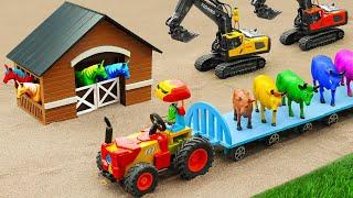 Diy tractor making mini Cow House Construction  diy Tractor Transporting Cattles Accident  HP Mini