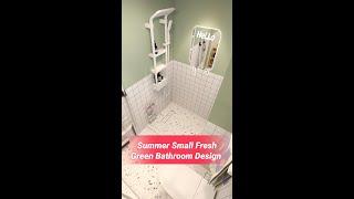 Summer Small Fresh Green Bathroom Design