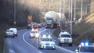 Pressure Vessel from Bridgend to Barry Docks High Loads with Police Escort