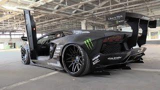 Liberty Walk Lamborghini Aventador w Fi Exhaust - Start Revs & Fly Bys