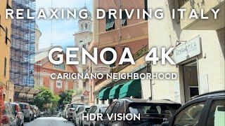 Driving Italy Genoa in 4K - Around Carignano Neighborhood
