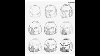 3D Space Marines concept Modeling  Helmet Blockout  #autodeskmaya #warhammer #spacemarine