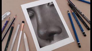 آموزش طراحی بینی با سیاه قلمpencil drawingآموزش سیاه قلم مبتدیآموزش سیاه قلم هایپررئال