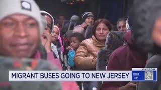 Hundreds of migrants fill buses in neighboring New Jersey cities in attempt to get to NYC