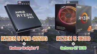 RYZEN 5 PRO 4650G + VEGA 7 vs RYZEN 5 3600 + GT 1030 5 Games