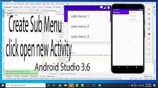 Menu Create sub menu with open Another Activity - Android Studio 3.6 Tutorial-Tech Aside