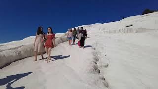 PAMUKKALE TURKEY  Cotton Castle  Travertines of Pamukkale  4k UHD 60fps