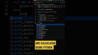 Python program to create bmi calculator #shorts #coding #programming