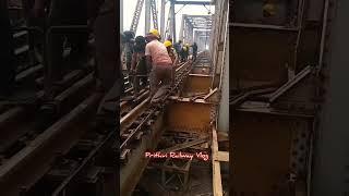 Cross Girder Replacement Work। open Web Girder Bridge। #shorts #train #railway